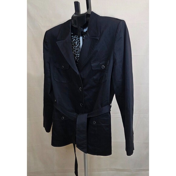 Vintage Women's Le Suit Black Belted Utility Blazer – Size 16 (2000s) - Picture 6 of 14